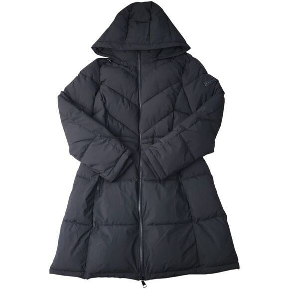 DKNY Women's Long Puffer Removable Hood Banded Cuffs Jacket - Black - Picture 1 of 3